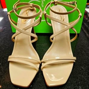 Sam Edelman Lela Patent Nude Strappy Heels